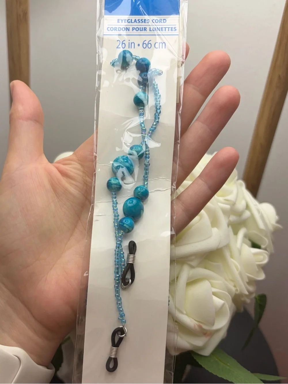 Kids Blue Beaded Eyeglass Cord - Unbranded